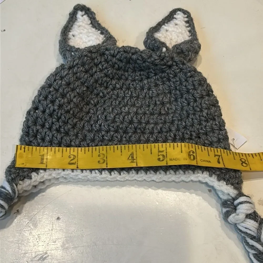Handmade knit hat Rosie for baby little ears